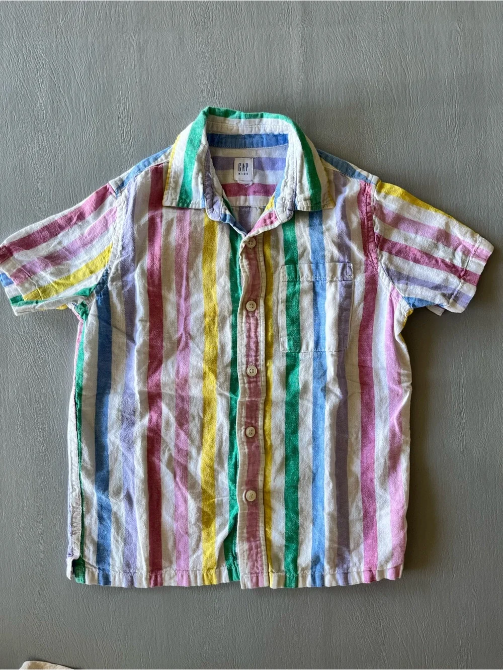 GAP Kids Multicolor Vertical‎ Stripe Button-Down Shirt